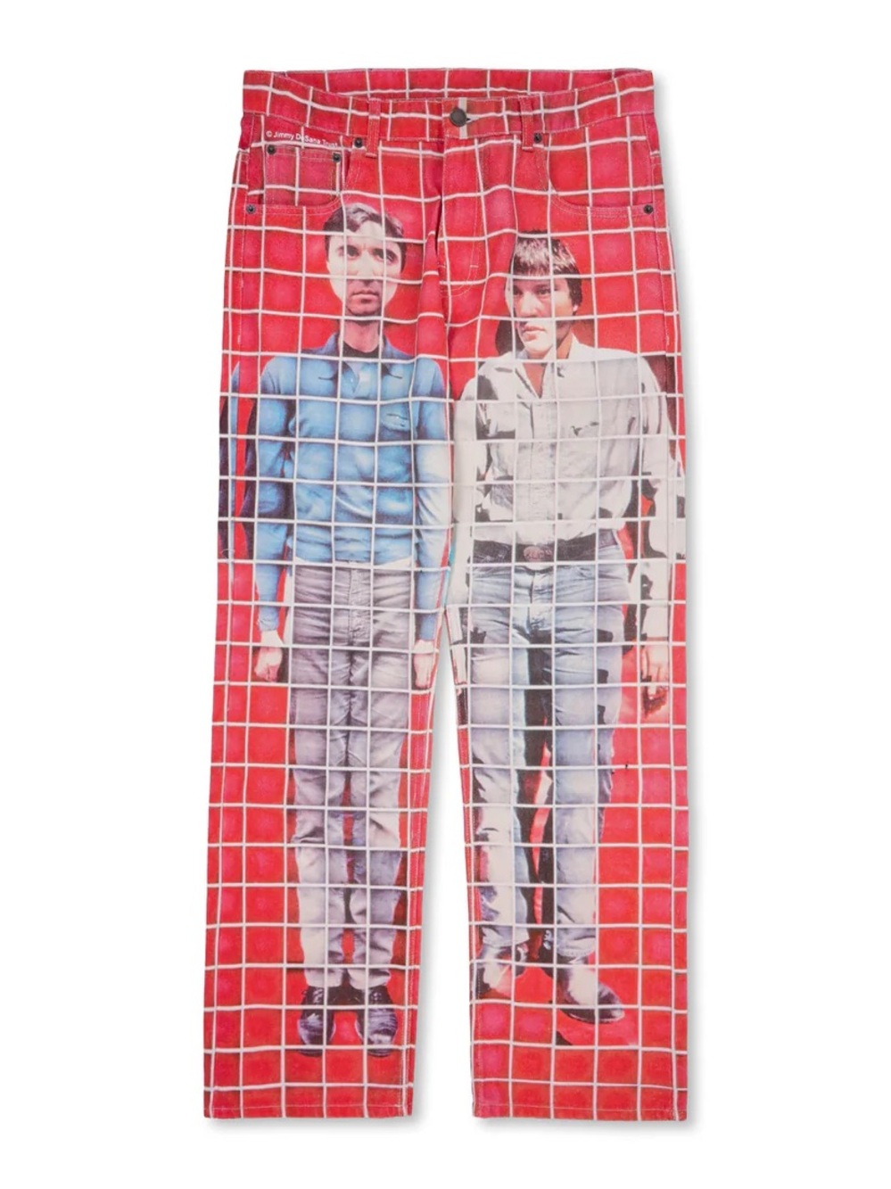 THE TALKING HEADS - Men's Slim Straight Graphic Jeans in Red